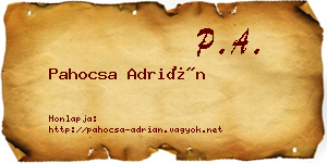 Pahocsa Adrián névjegykártya