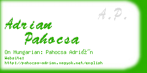 adrian pahocsa business card